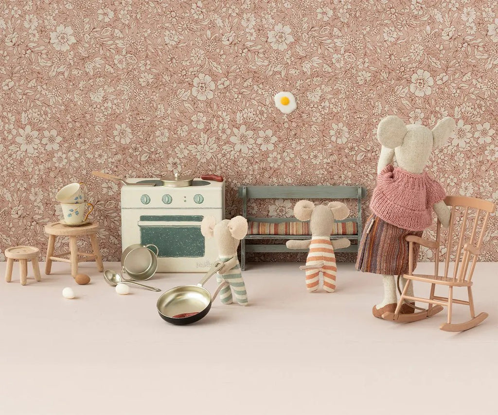 MAILEG dollhouse rocking chair in dark powder finish