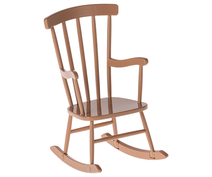 Maileg rocking chair for dolls, dark powder color, wooden dollhouse furniture
