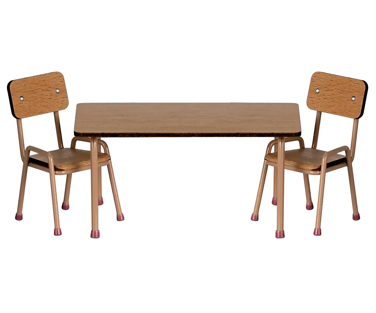 MAILEG table et chaises / dark powder
