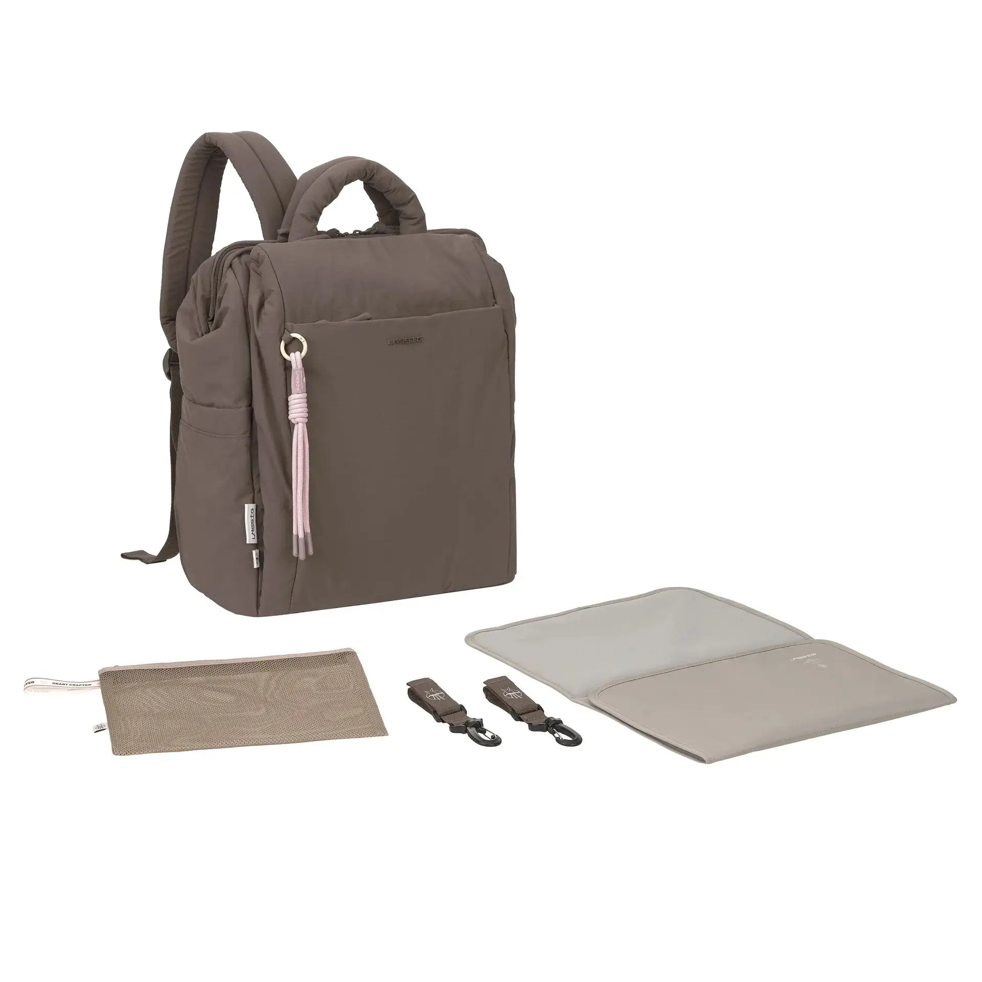 LÄSSIG minoa sac à langer chocolat par Citron Grenadine avec tapis à langer et accessoires