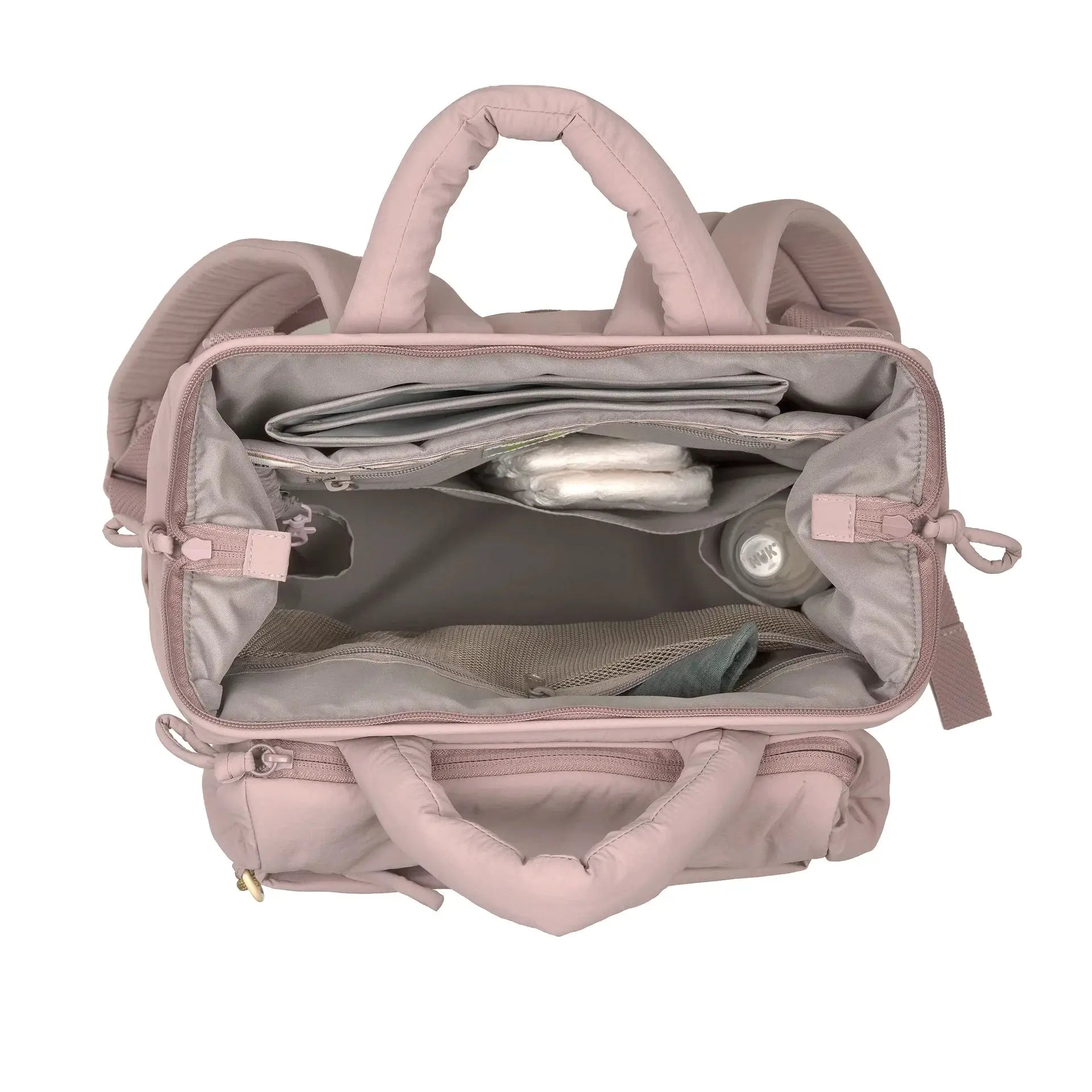 LÄSSIG minoa sac à langer rose poudre, Citron Grenadine, sac maternité avec compartiments intérieurs