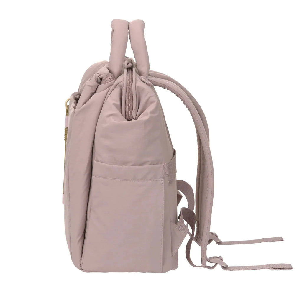 LÄSSIG minoa sac à langer rose poudre, Citron Grenadine diaper bag with padded backpack straps