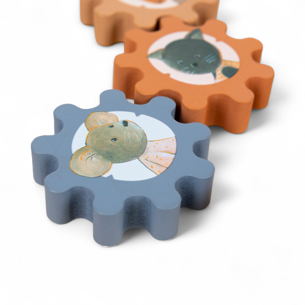 Tableau d'activités bébé EGMONT TOYS, 3 blocs étoile en mousse bleu et orange avec dessins d'animaux
