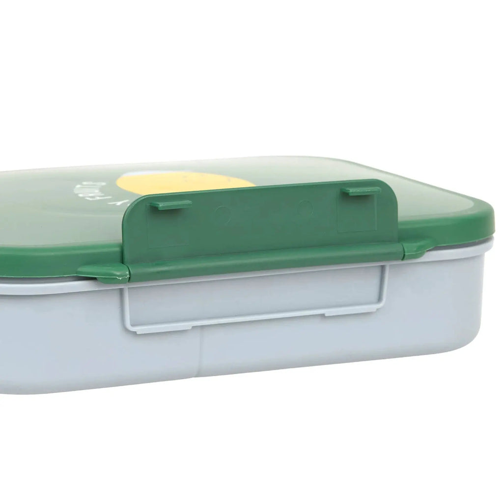 LÄSSIG bento lunchbox, green lid with lemon graphic, Citron Grenadine