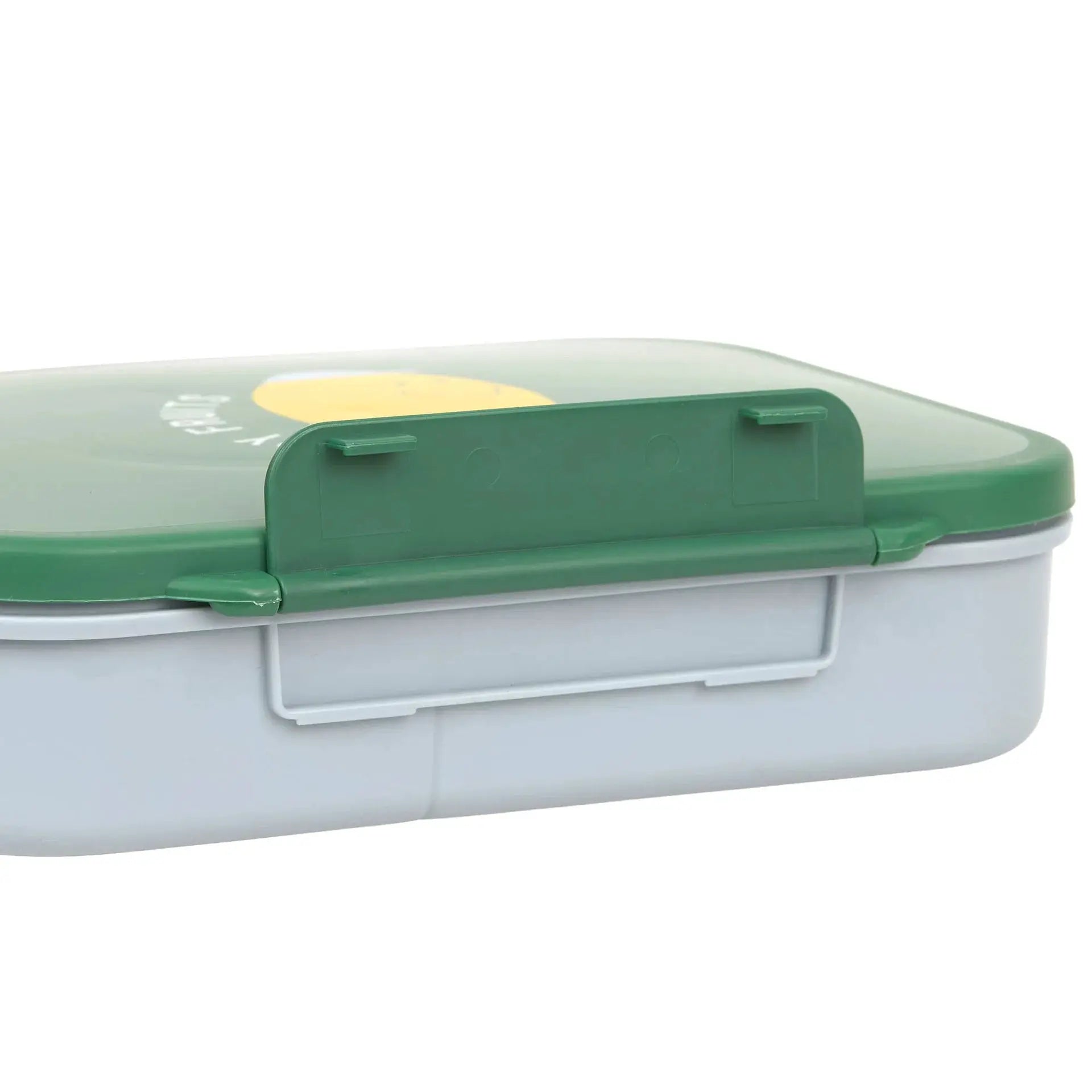 LÄSSIG bento lunchbox, green lid with lemon graphic, Citron Grenadine