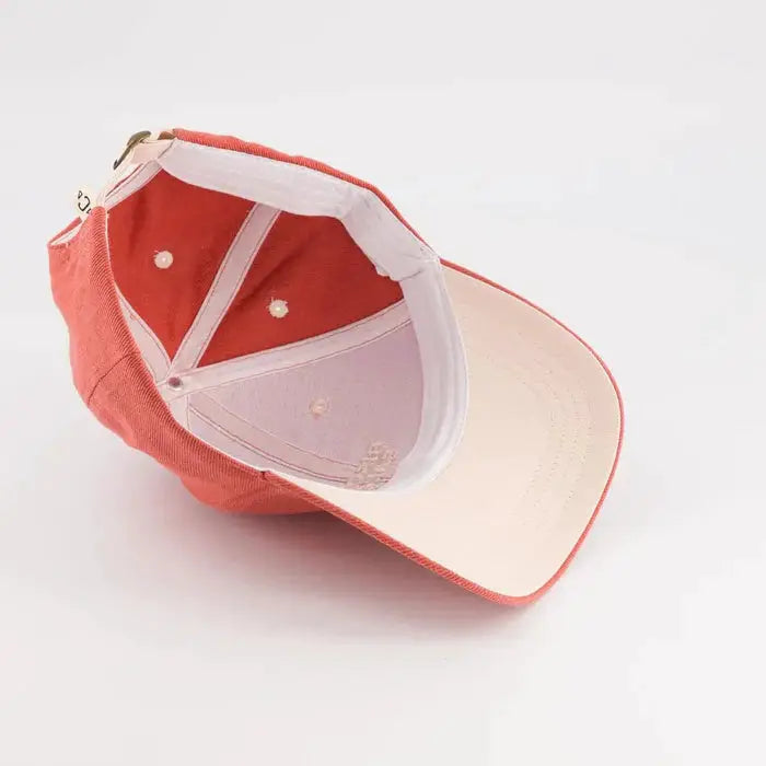 CHAMAYE baseball cap by Citron Grenadine in terracotta with pale pink brim