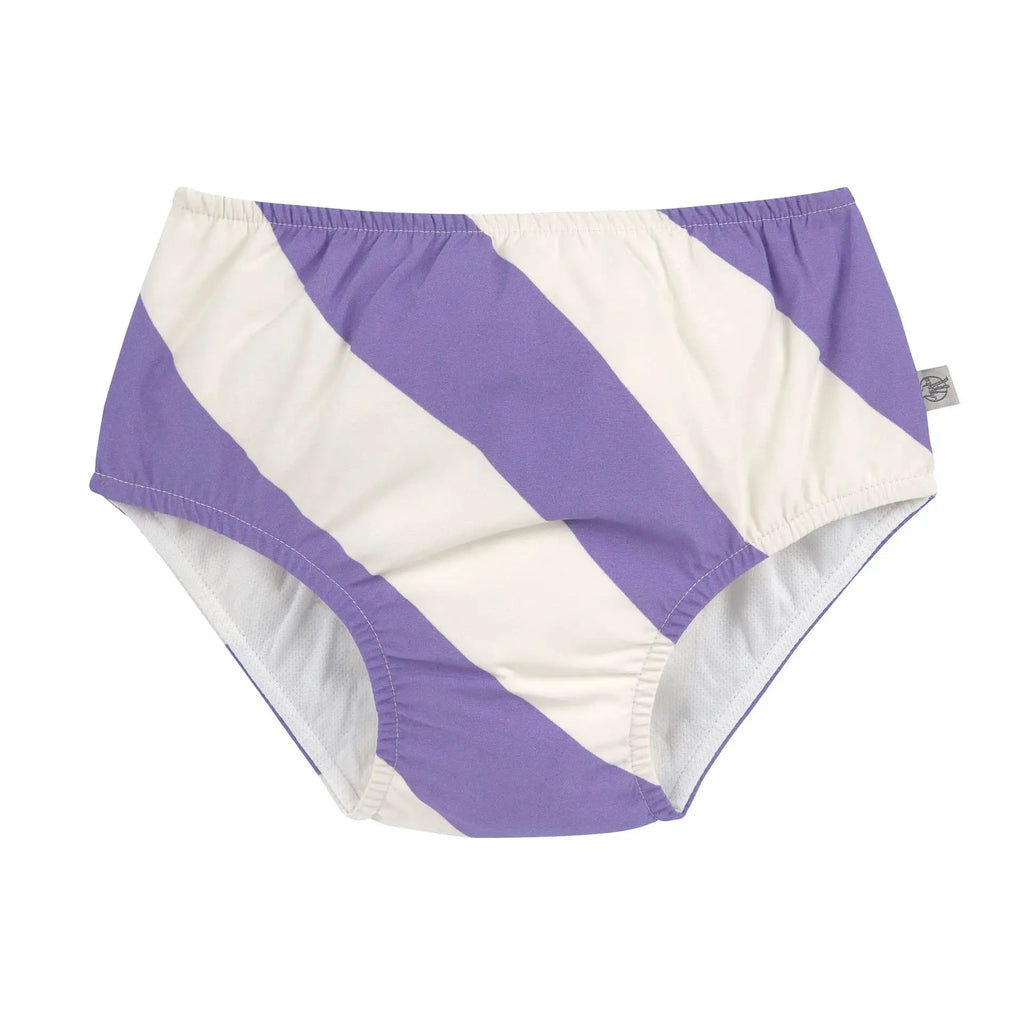 LÄSSIG maillot réutilisable avec couche intégrée / stripes purple salt by Citron Grenadine