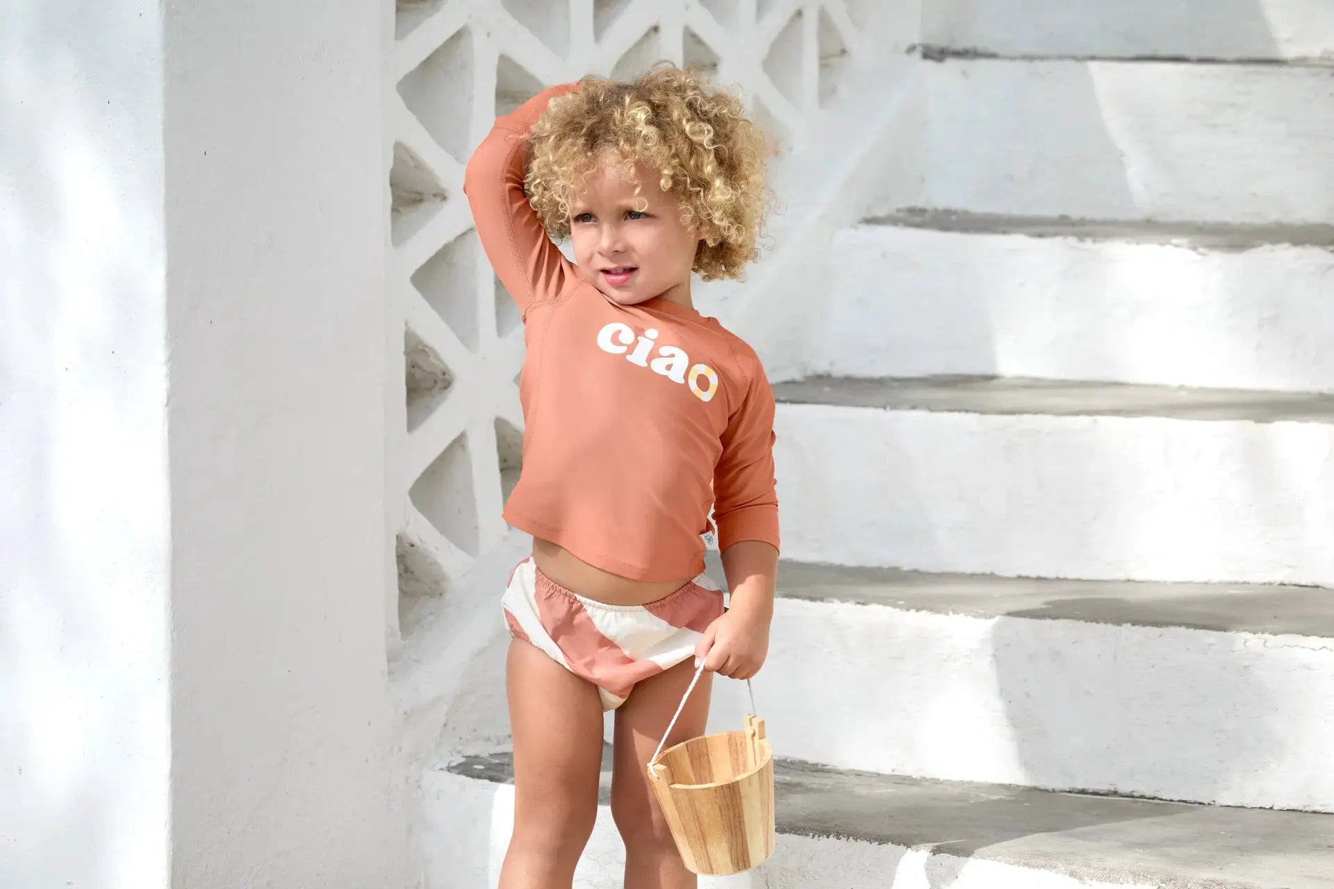 LÄSSIG maillot réutilisable avec couche intégrée / stripes clay sea salt by Citron Grenadine