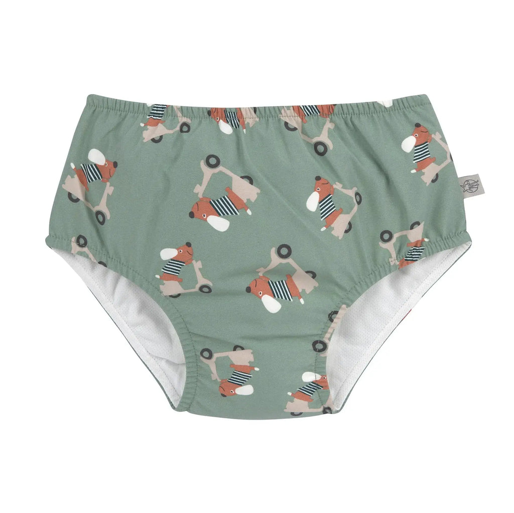 LÄSSIG maillot réutilisable avec couche intégrée / scooter dog green by Citron Grenadine