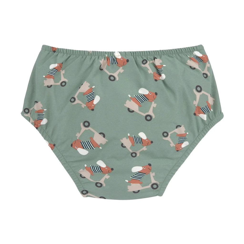 LÄSSIG maillot réutilisable avec couche intégrée / scooter dog green by Citron Grenadine