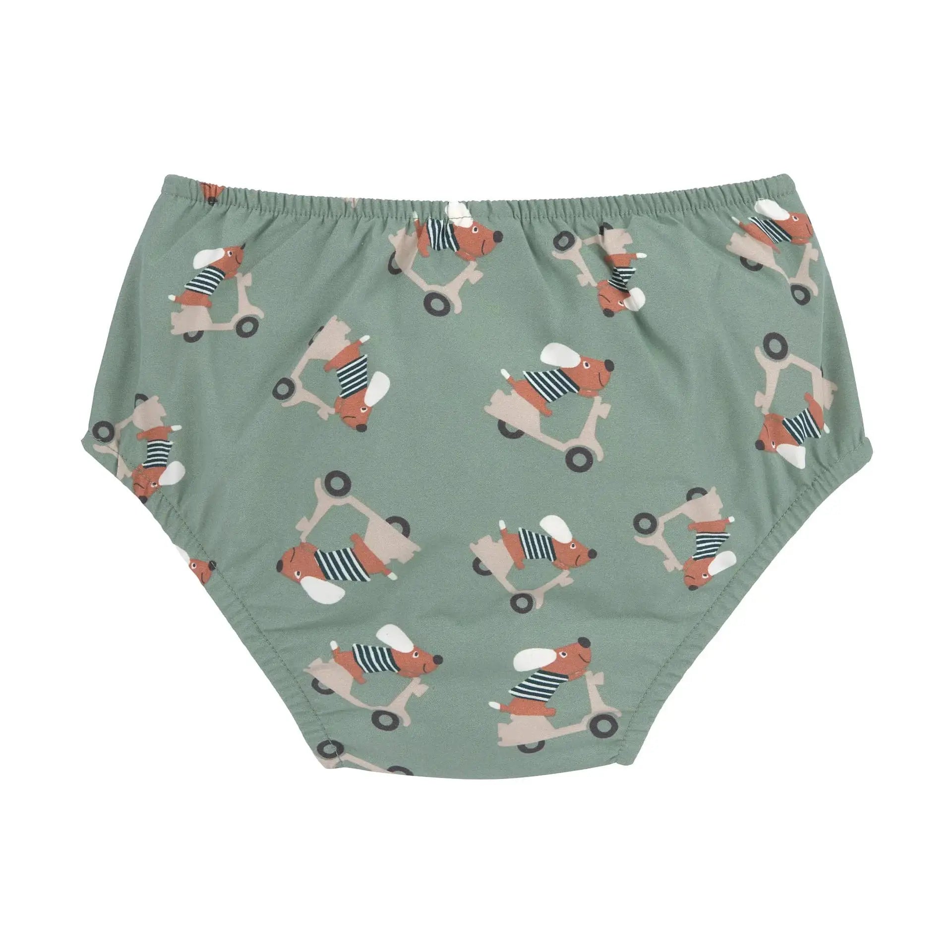 LÄSSIG maillot réutilisable avec couche intégrée / scooter dog green by Citron Grenadine