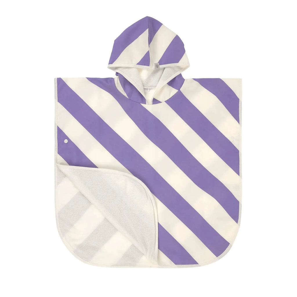 LÄSSIG poncho anti UV / stripes purple sea salt by Citron Grenadine