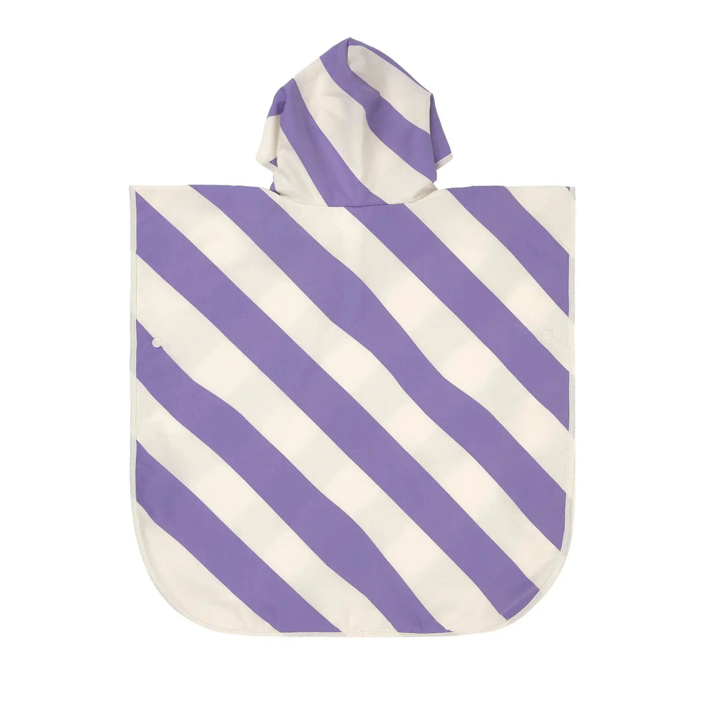 LÄSSIG poncho anti UV / stripes purple sea salt by Citron Grenadine