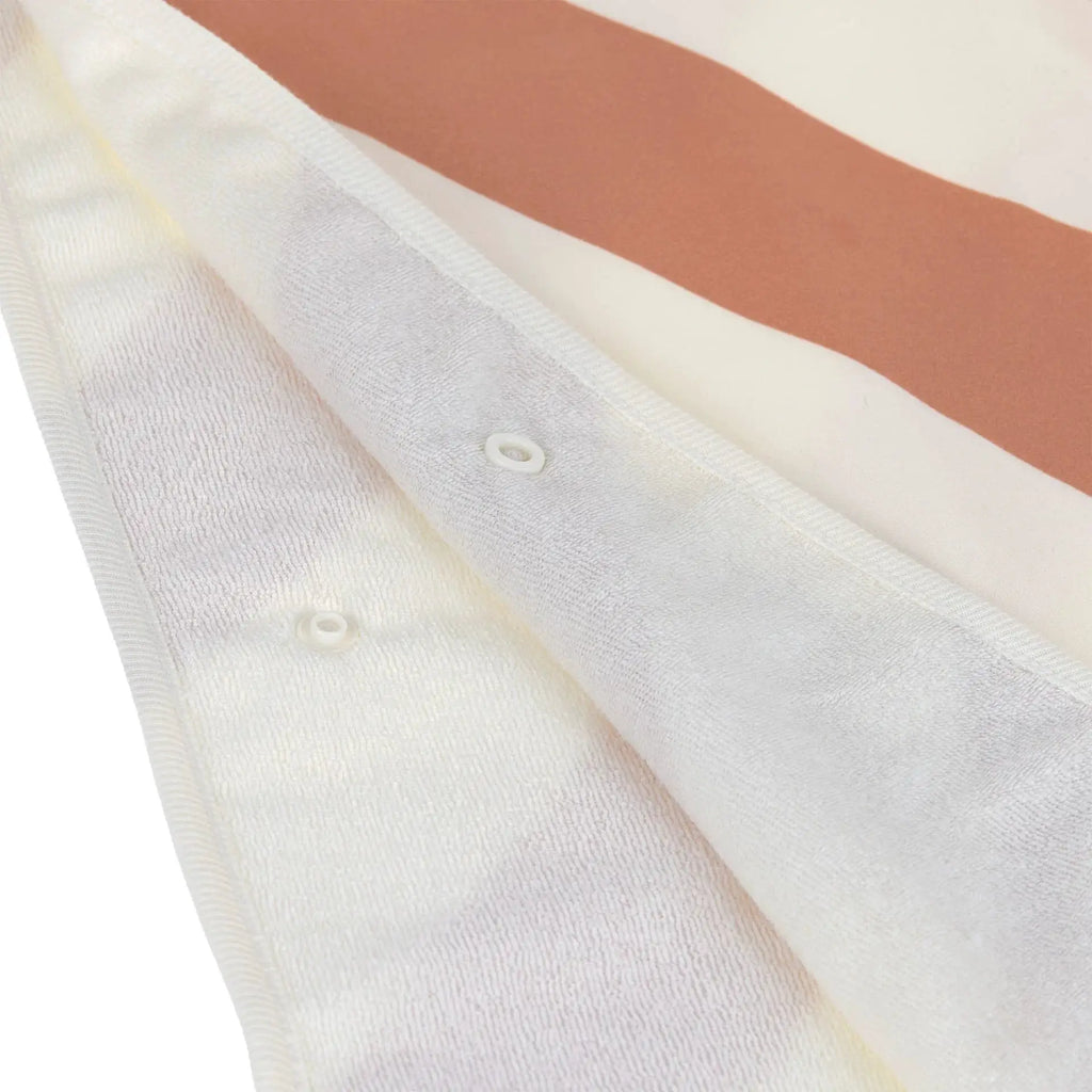 LÄSSIG poncho anti UV / stripes clay sea salt by Citron Grenadine