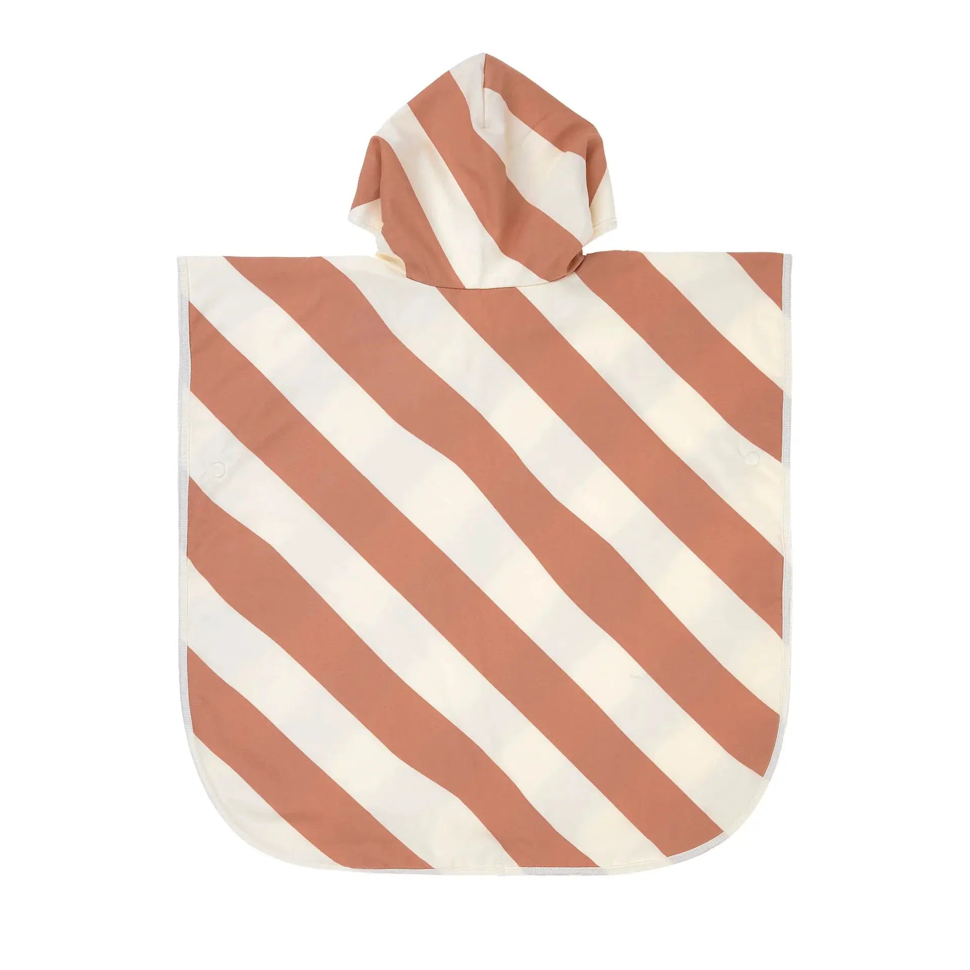 LÄSSIG poncho anti UV / stripes clay sea salt by Citron Grenadine