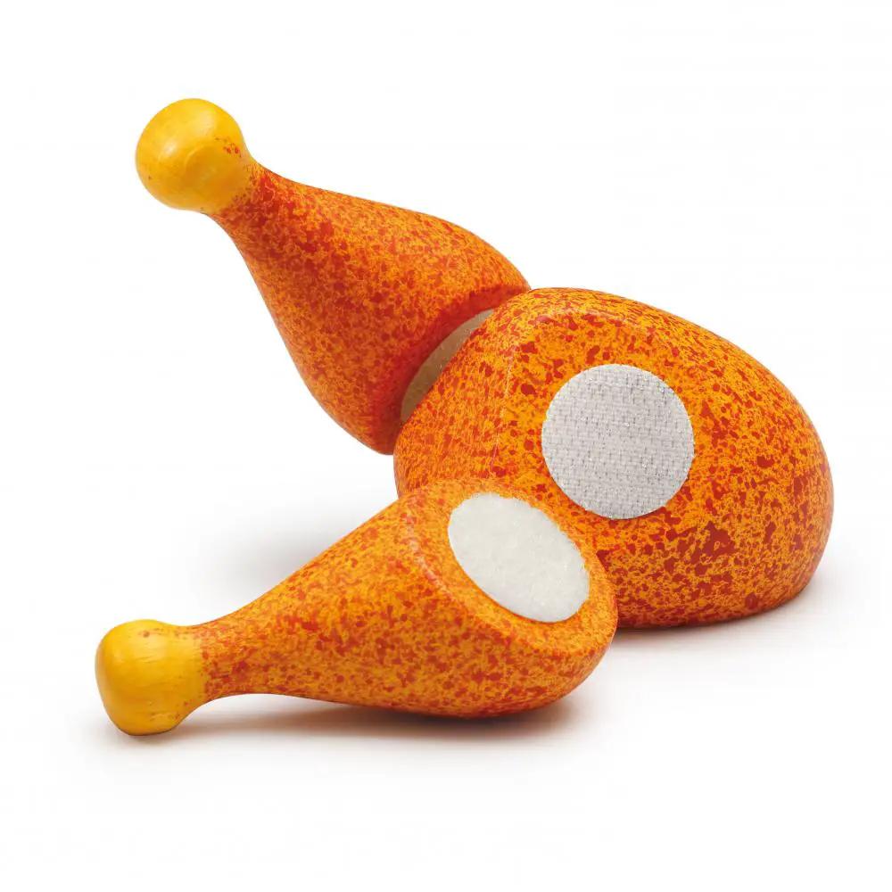 ERZI poulet rôti imitation alimentaire; deux cuisses orange tachetées, jouet pour enfants