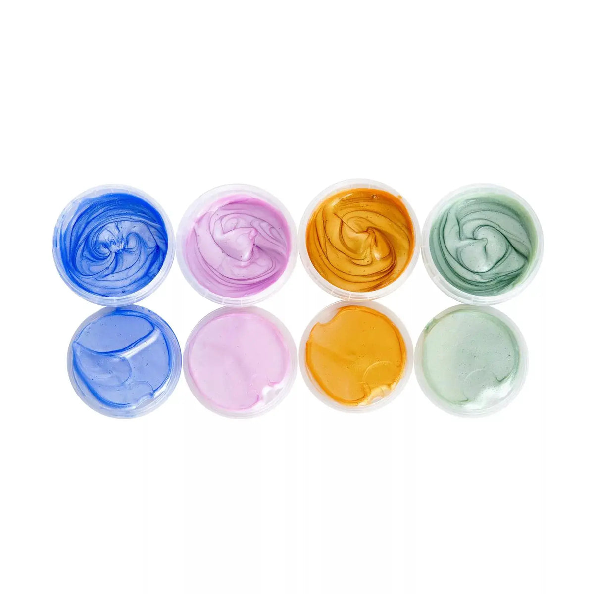 NEOGRÜN peinture végane bio à doigts Mika: 4 pots bleu, rose, orange et vert