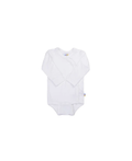 JOHA body croisé coton baby onesie off-white with wrap front and rainbow side tag