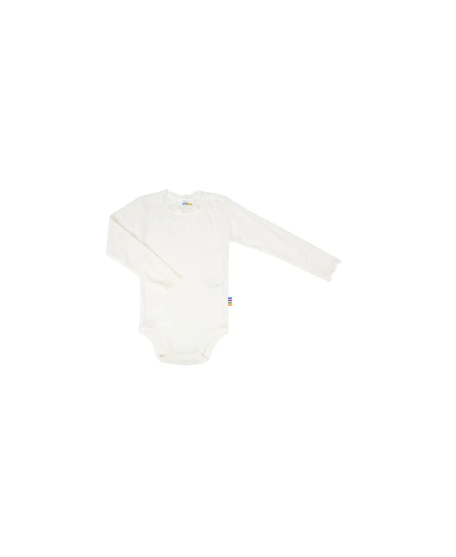 JOHA baby bodysuit, pointelle wool and silk, off-white