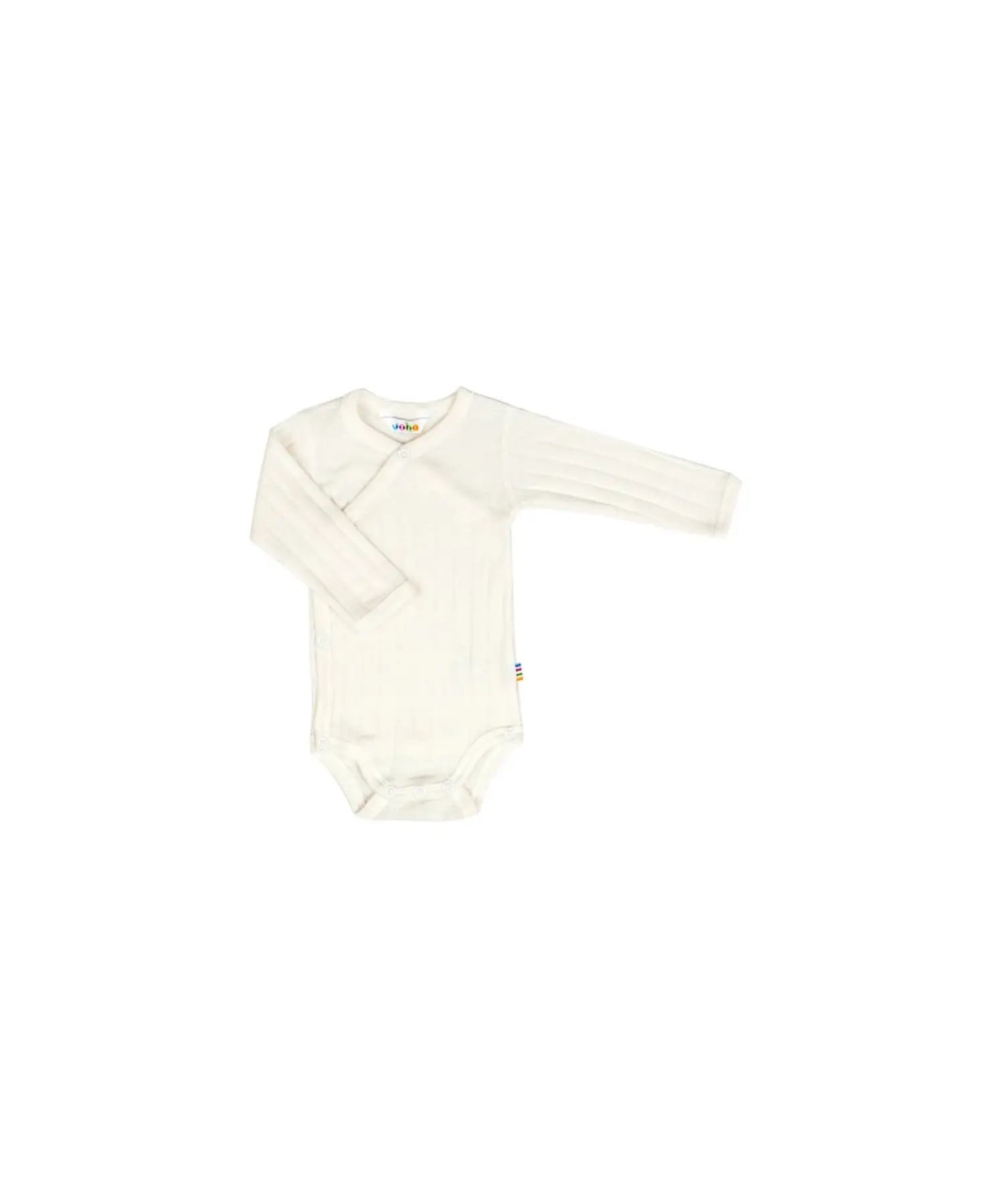 JOHA body croisé laine et soie off-white, Citron Grenadine baby bodysuit