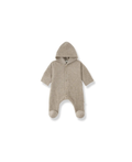 1+ in the Family Biarritz combi polaire beige baby romper, hooded and footed