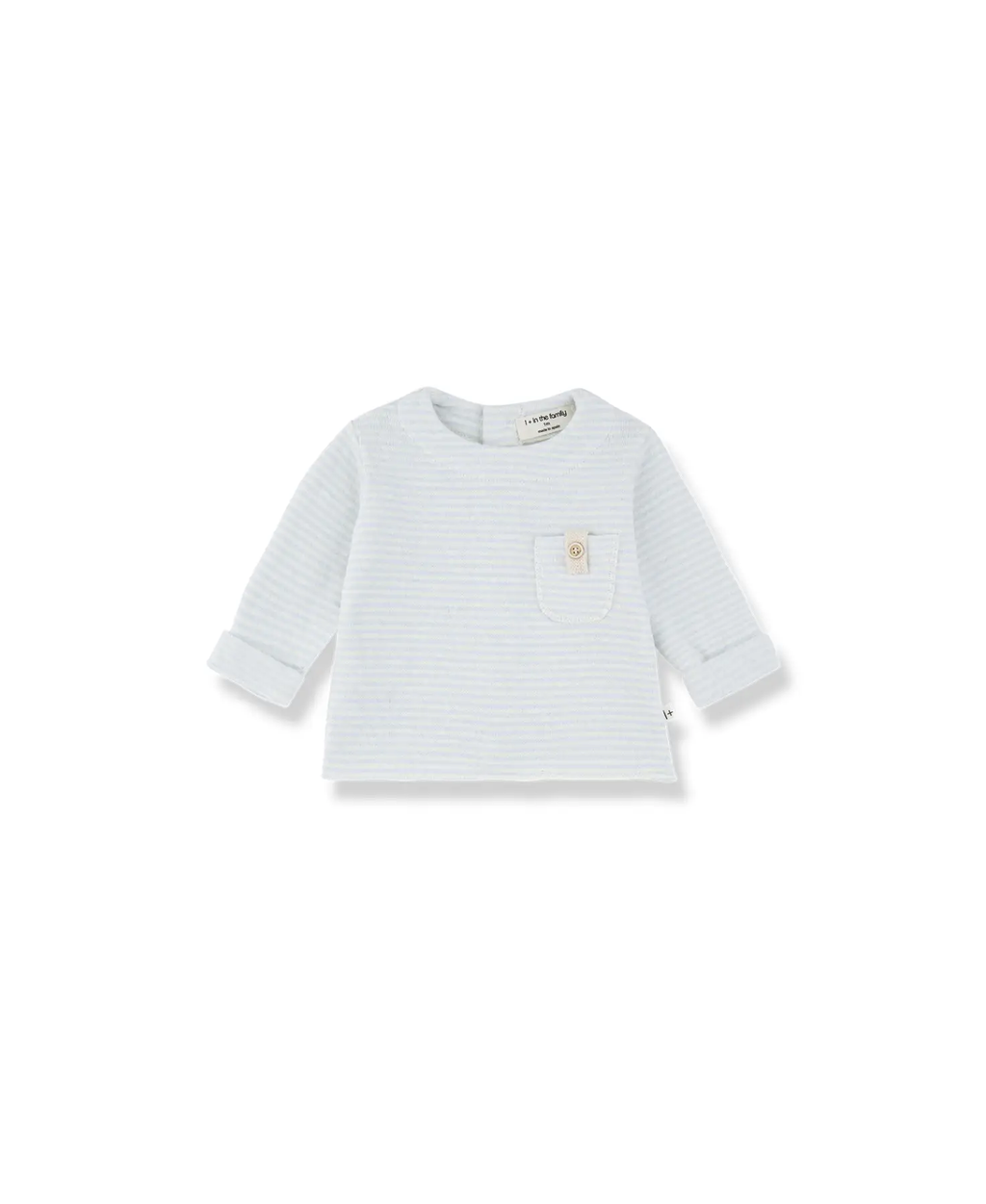 Belfort pull in ciel blue stripes with chest pocket; Citron Grenadine, 1+ IN THE FAMILY
