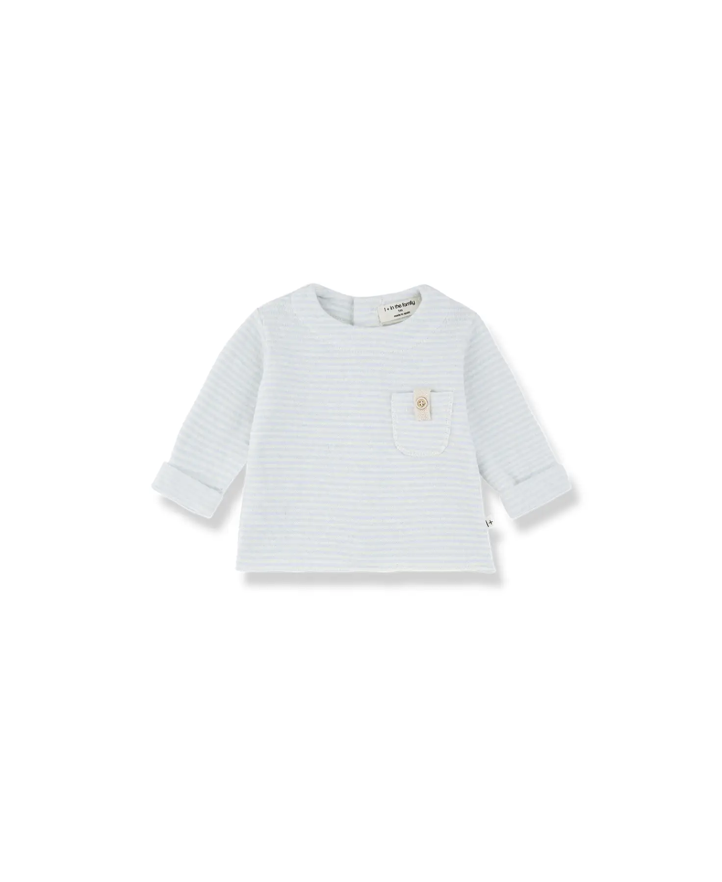 Belfort pull in ciel blue stripes with chest pocket; Citron Grenadine, 1+ IN THE FAMILY