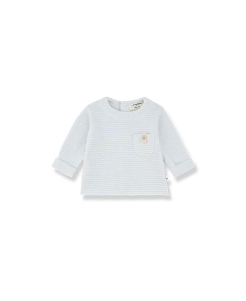 Belfort pull in ciel blue stripes with chest pocket; Citron Grenadine, 1+ IN THE FAMILY