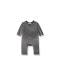 1+ IN THE FAMILY Treviso combi in blue and beige stripes with brown buttons and front pockets, Citron Grenadine.
