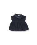 Aosta robe by Citron Grenadine in navy blue velvet with Peter Pan collar.