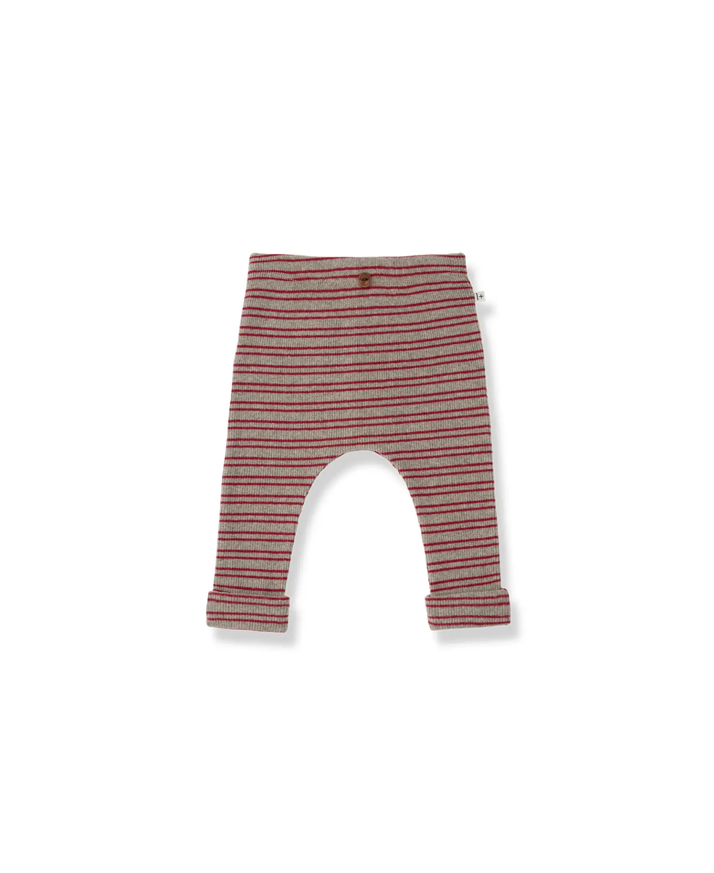 1+ IN THE FAMILY Devon pantalon/Flamma baby pants, beige with red stripes, cuffed ankles