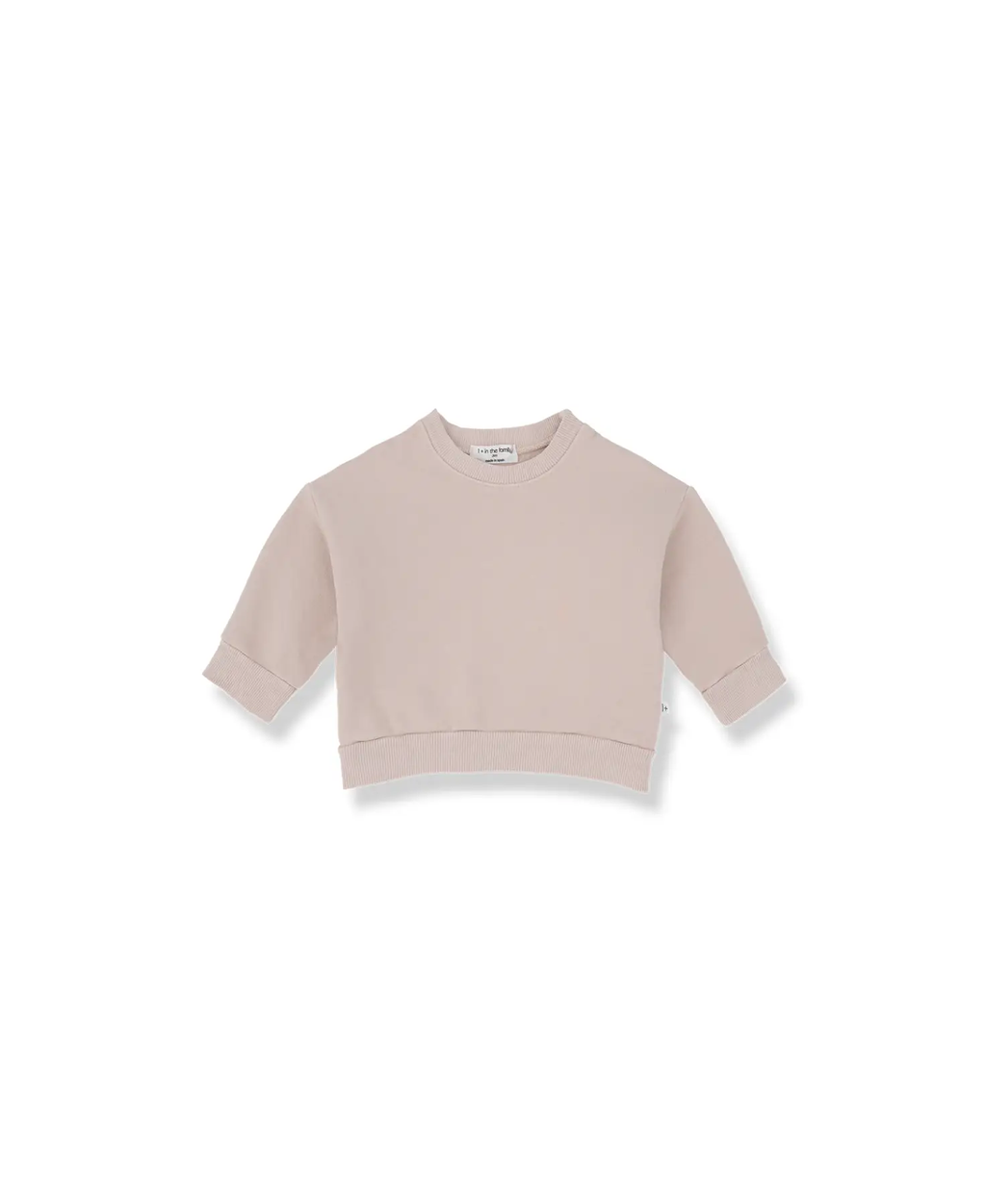 Montreal sweatshirt nude color by 1+ in the Family, cropped short-sleeve style