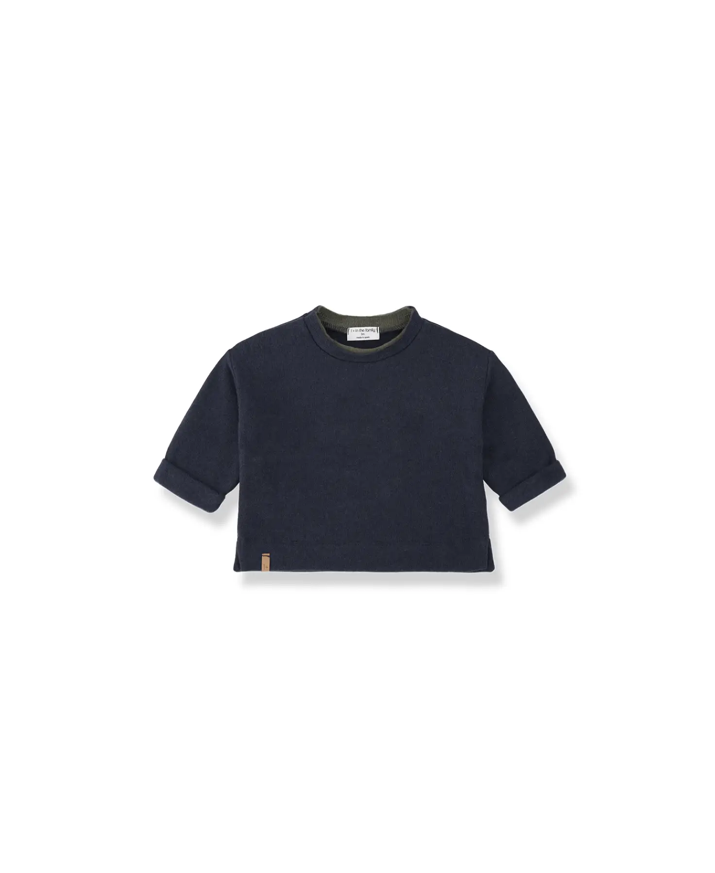 Ottawa sweatshirt by Citron Grenadine in navy blue with rolled cuffs