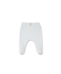 Arras sky-blue striped baby pants by Citron Grenadine, 1+ IN THE FAMILY; footed.