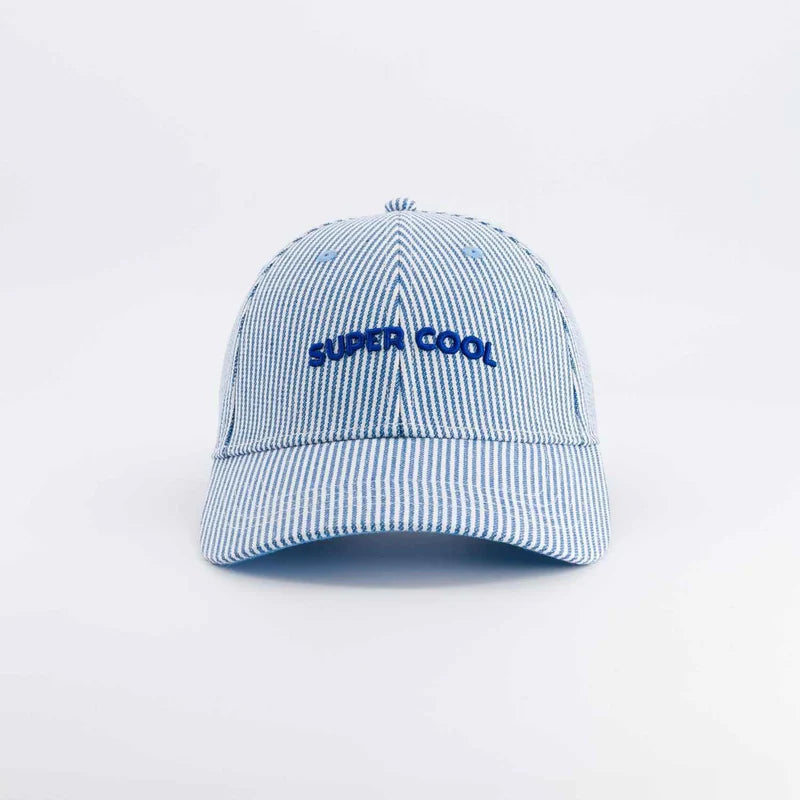 CHAMAYE casquette super cool rayée bleue by Citron Grenadine