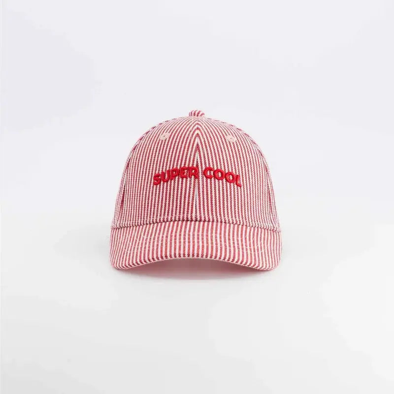 CHAMAYE casquette super cool rayée rouge by Citron Grenadine