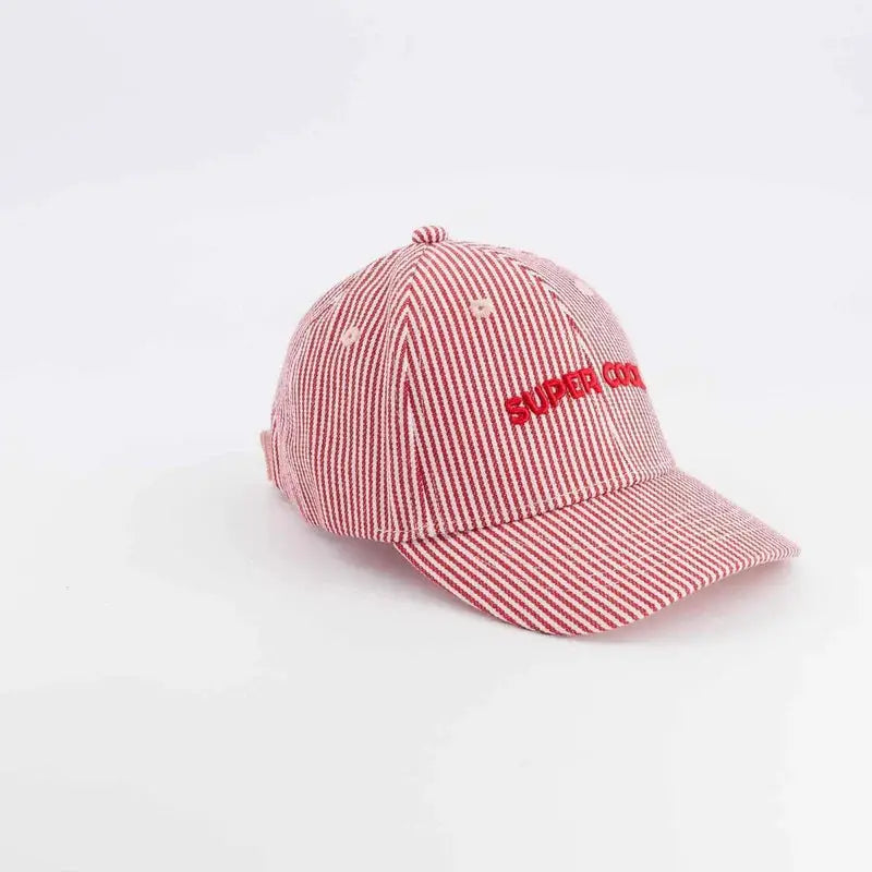 CHAMAYE casquette super cool rayée rouge by Citron Grenadine