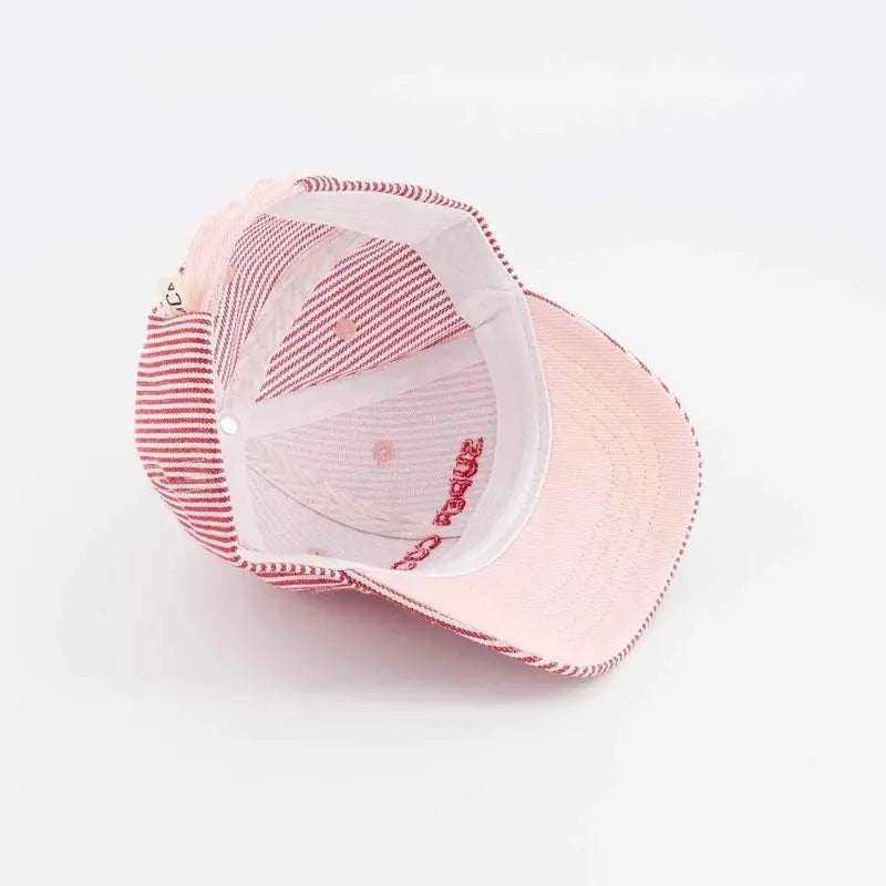 CHAMAYE casquette super cool rayée rouge by Citron Grenadine