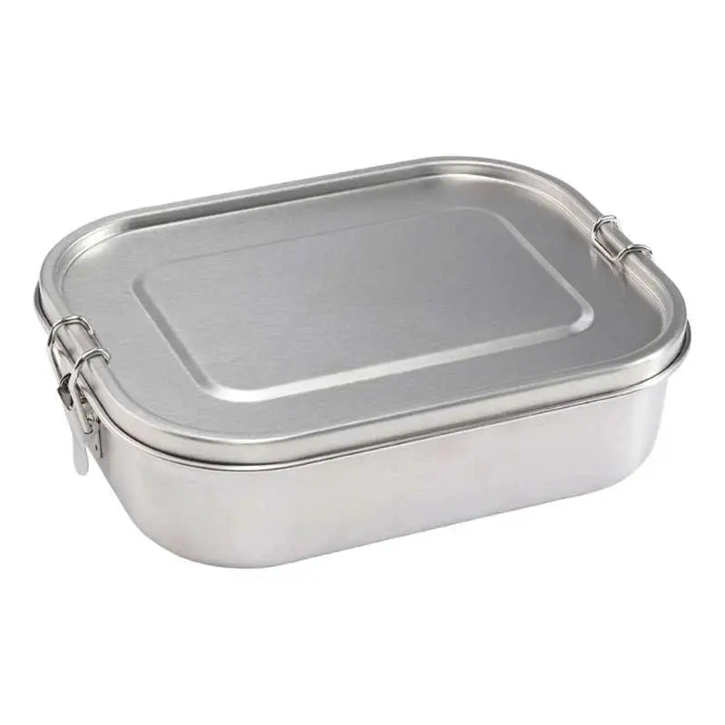 HAPS NORDIC lunchbox inox, rectangular stainless steel lunch container with lid and clasps