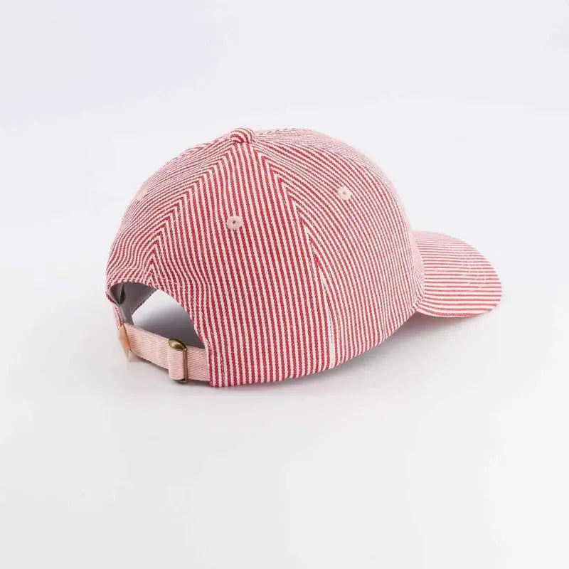CHAMAYE casquette super mama rayée rouge by Citron Grenadine