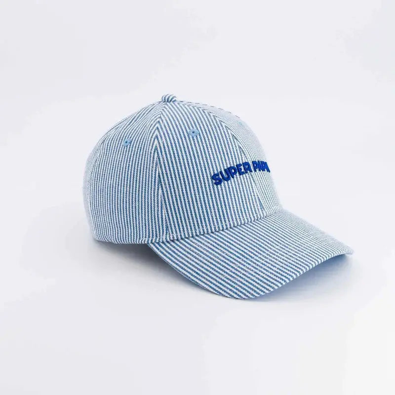 CHAMAYE casquette super papa rayée bleue by Citron Grenadine