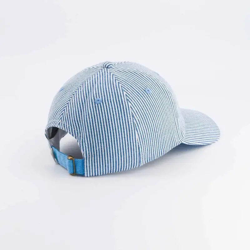 CHAMAYE casquette super papa rayée bleue by Citron Grenadine