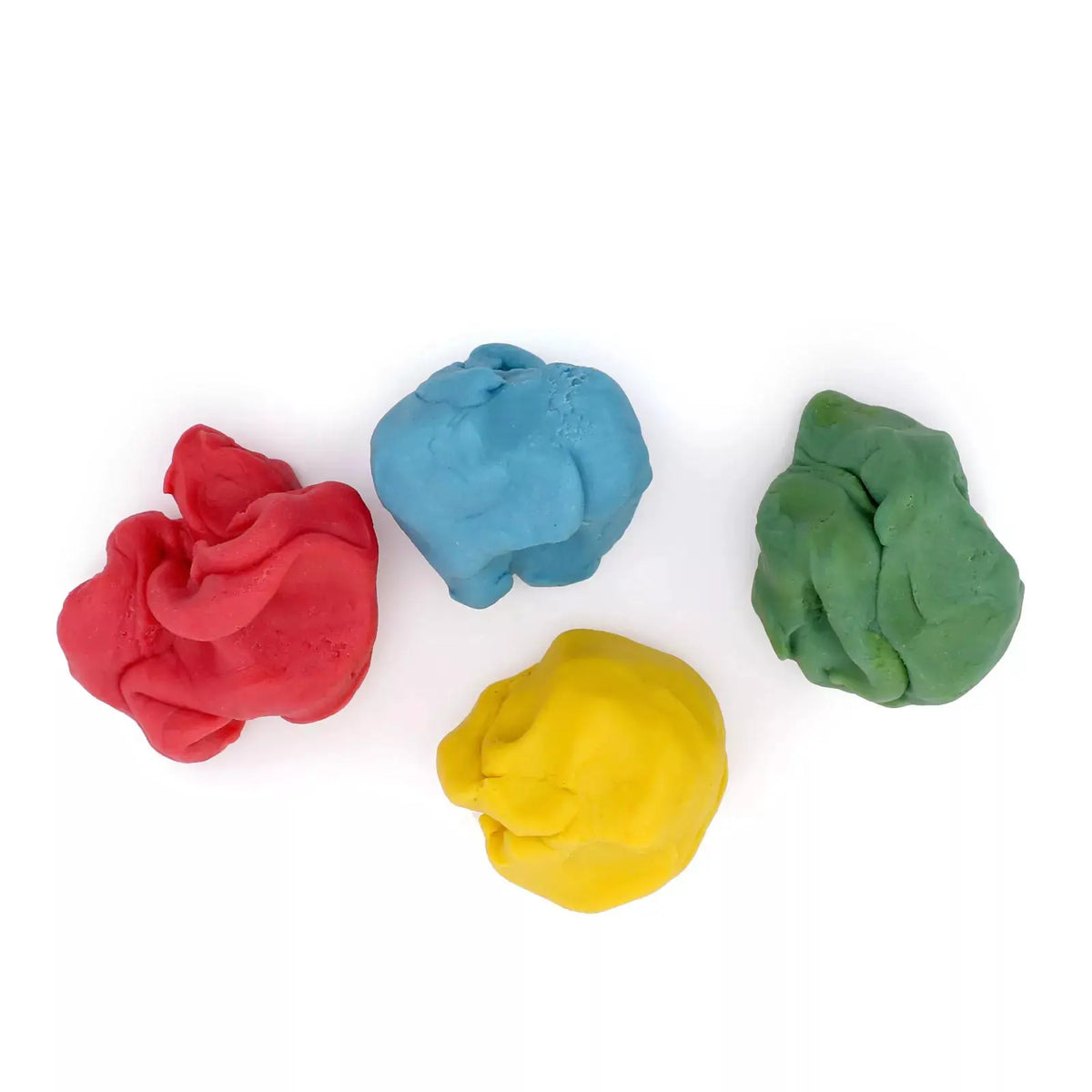 Pâte à modeler NEOGRÜN végan bio, set Yuki; quatre couleurs: rouge, bleu, jaune, vert.