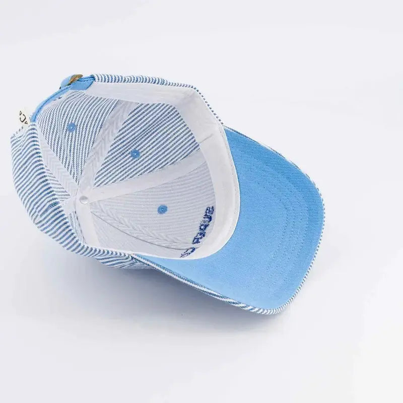 CHAMAYE casquette super papa rayée bleue by Citron Grenadine