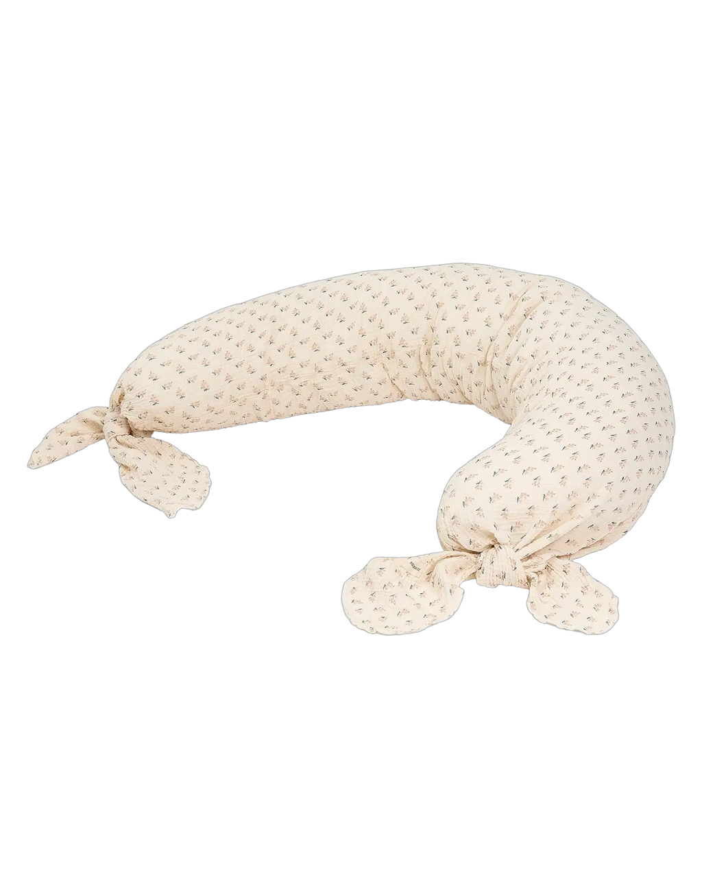 Coussin de maternité Nobodinoz Wabi Sabi Darling, beige à petit motif floral, coussin d’allaitement en U
