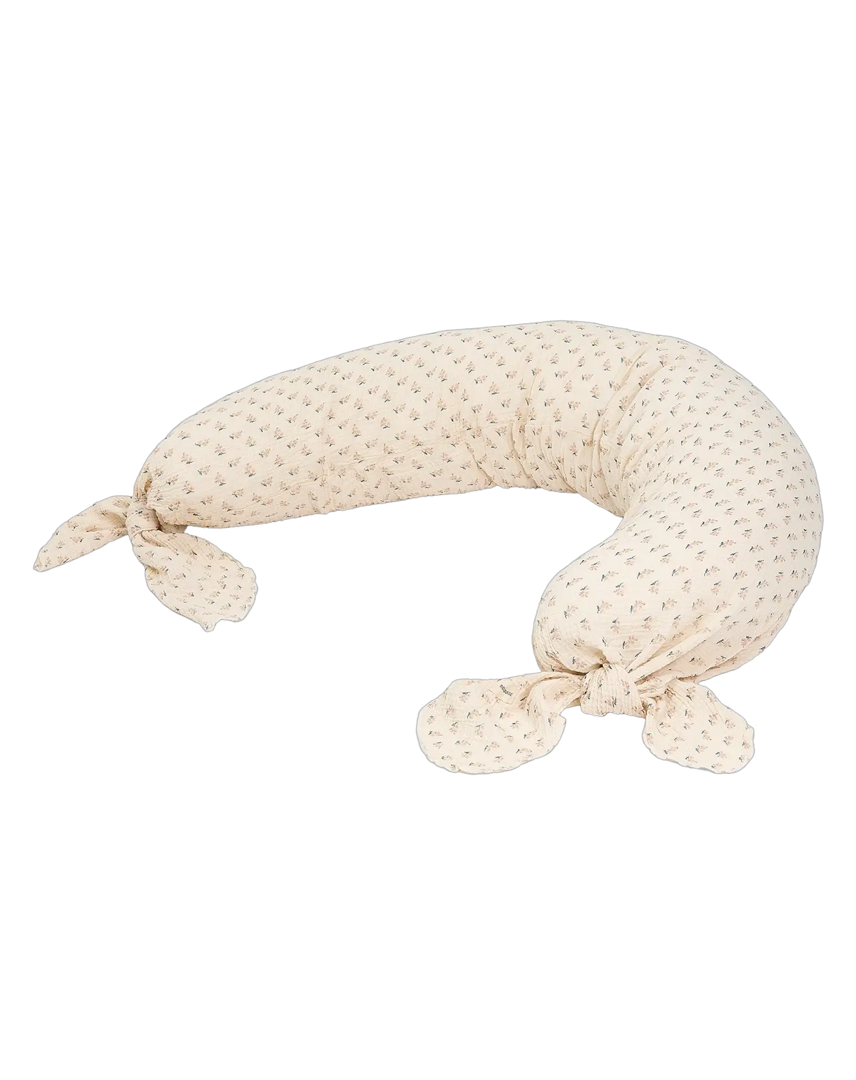 Coussin de maternité Nobodinoz Wabi Sabi Darling, beige à petit motif floral, coussin d’allaitement en U