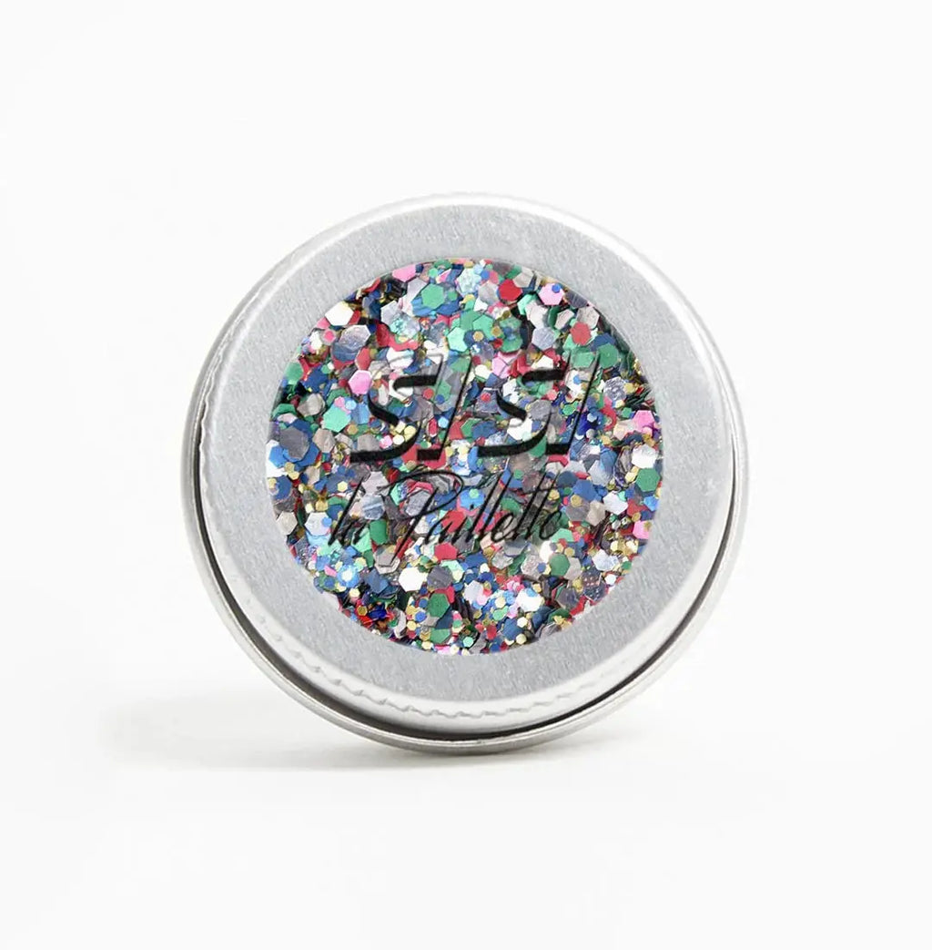 Si Si la paillette kit 3 iconique Citron Grenadine, multicolor glitter in a metal tin