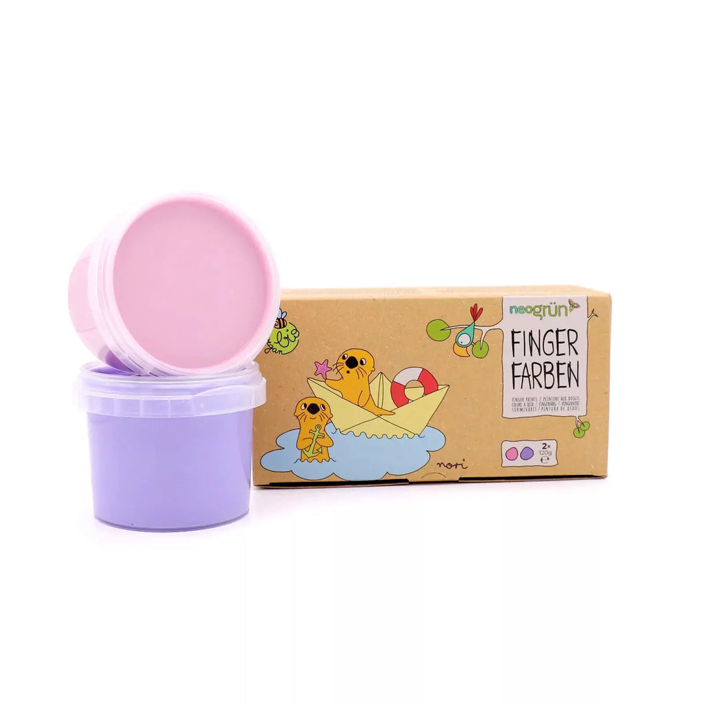 NEOGRÜN finger paint set rose et violet, pour loisirs créatifs, 2 pots.