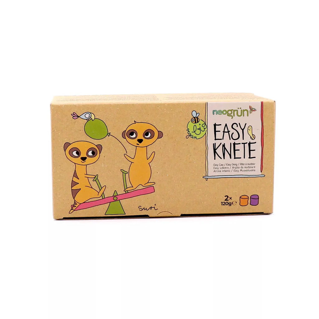NEOGRÜN pâte à modeler végane bio – set Suri orange et violet, 2×120 g