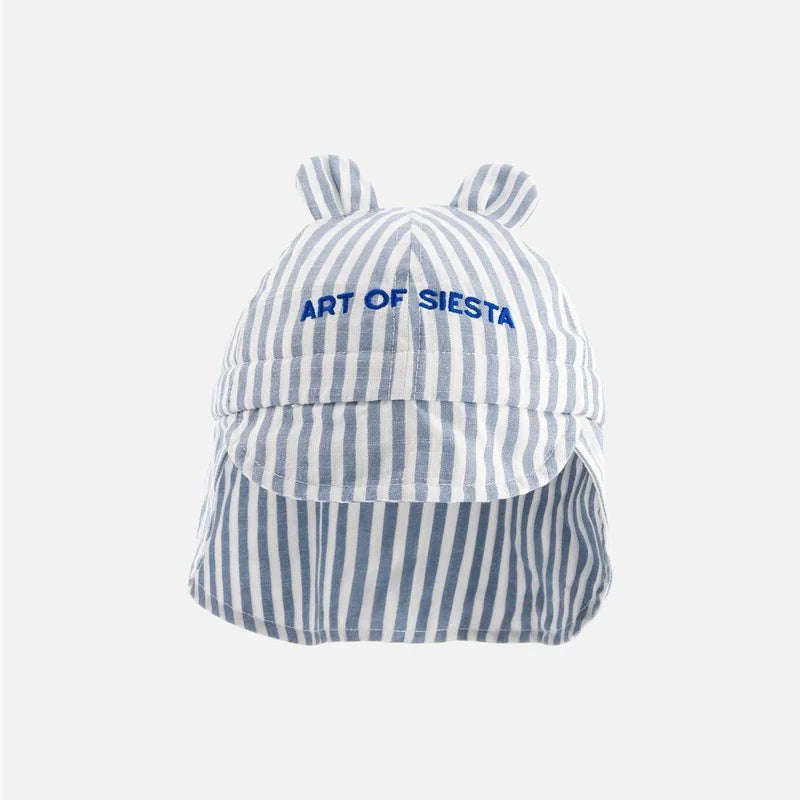 CHAMAYE chapeau art of siesta rayé bleu by Citron Grenadine